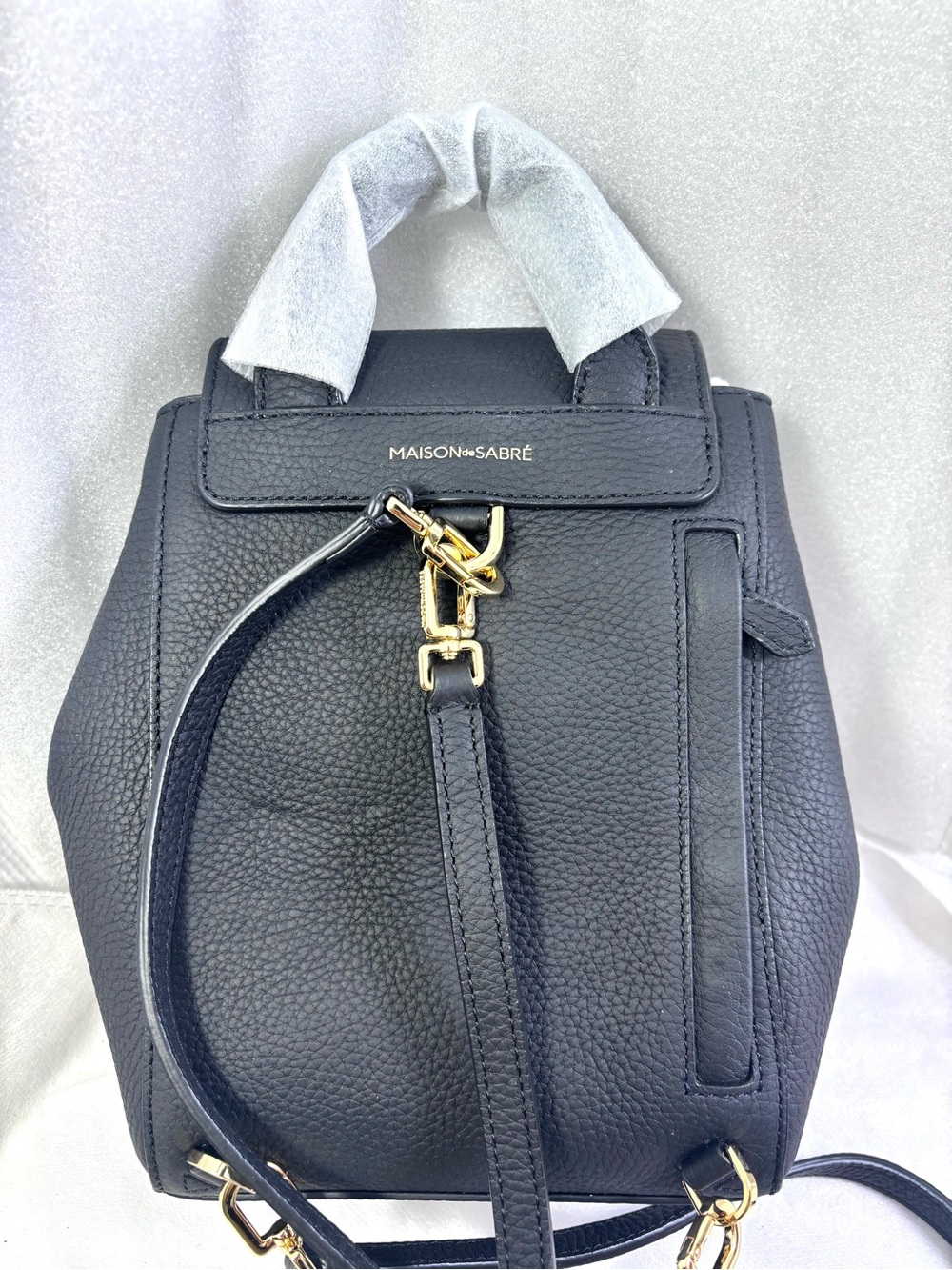 Maison de Sabre Mini Soft Backpack. Black/ Gold. - Picture 8 of 17
